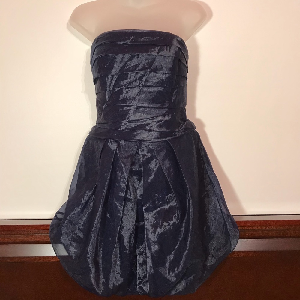 White by Vera Wang Navy Strapless Formal Dress - Picture 3 of 7